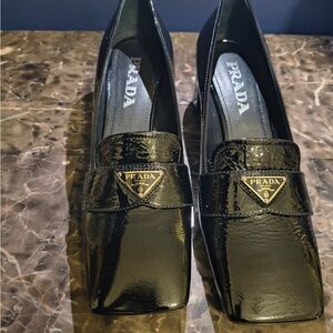 NEW Prada Women's Glossy Black Loafers